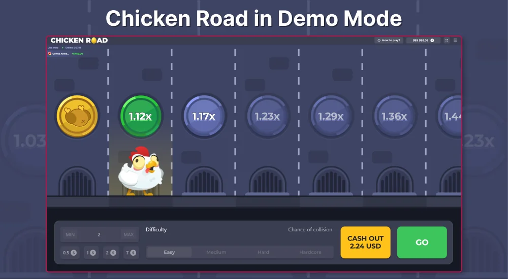 Play Chicken Road online in demo mode